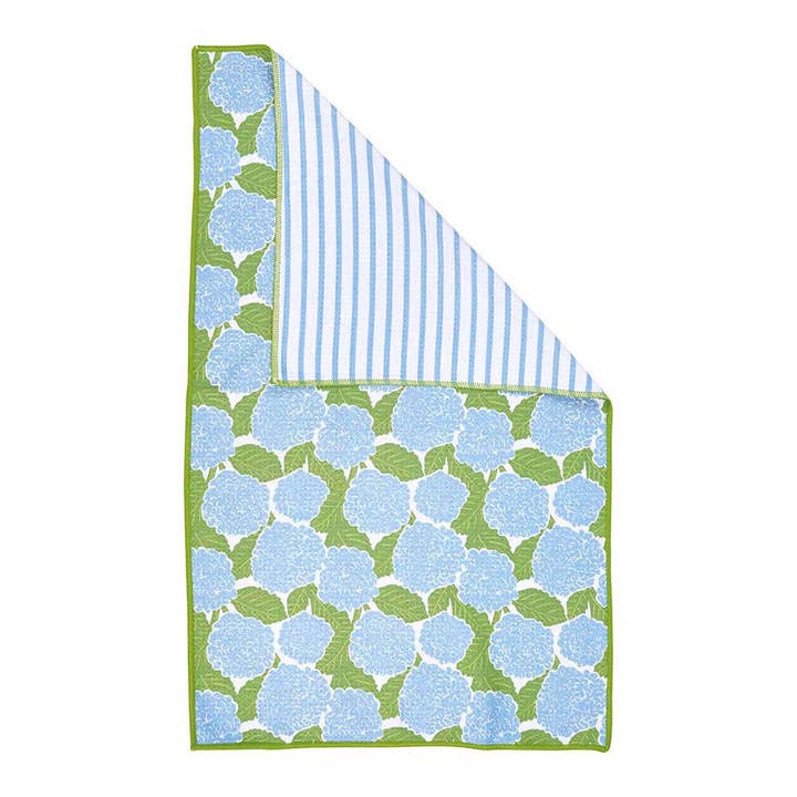 Blue Hydrangea Eco Kitchen Tea Towel for wholesale by rockflowerpaper