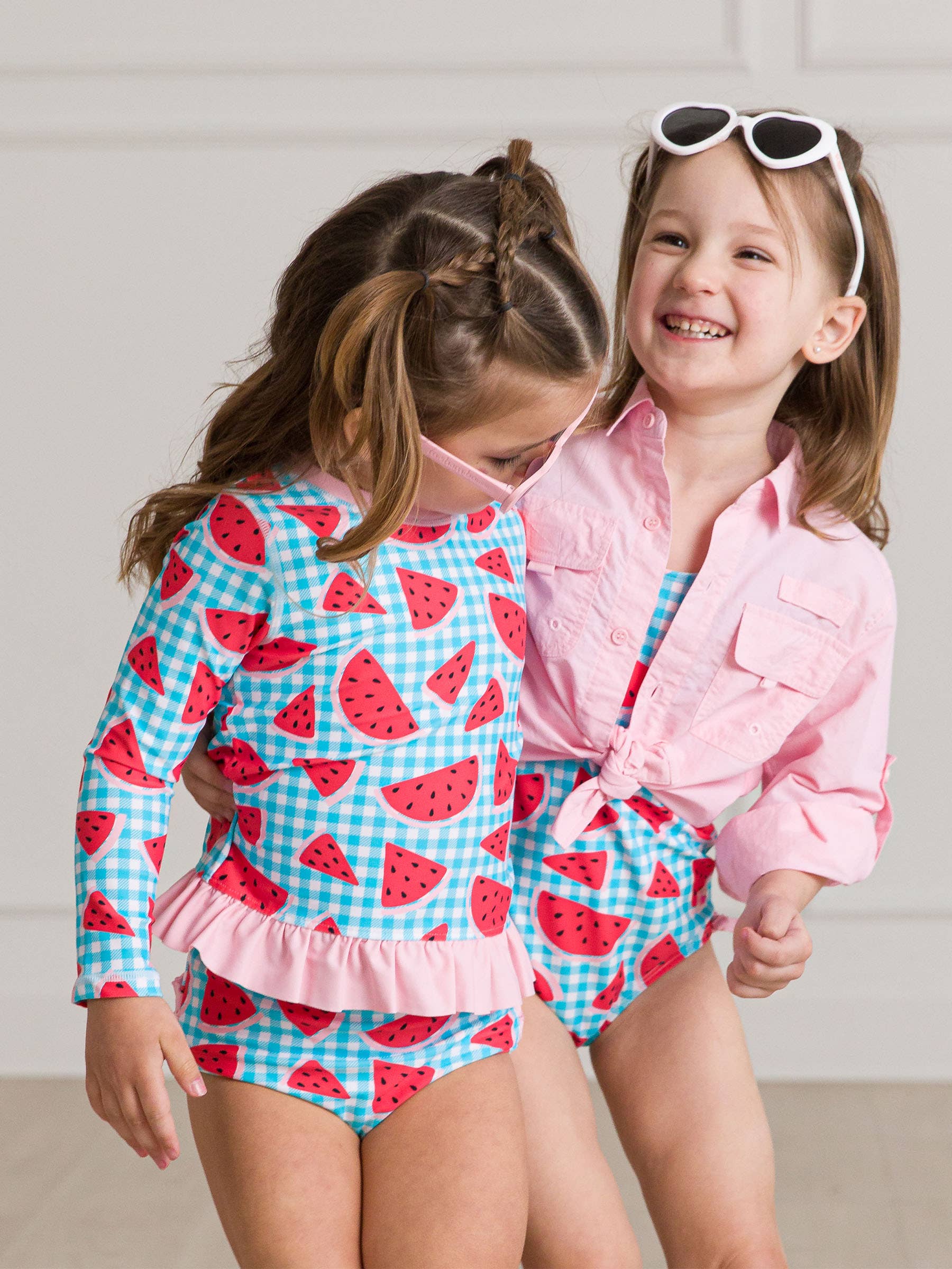 Kids Pink Sun Protective Button Down Fishing Shirt for wholesale on Faire3