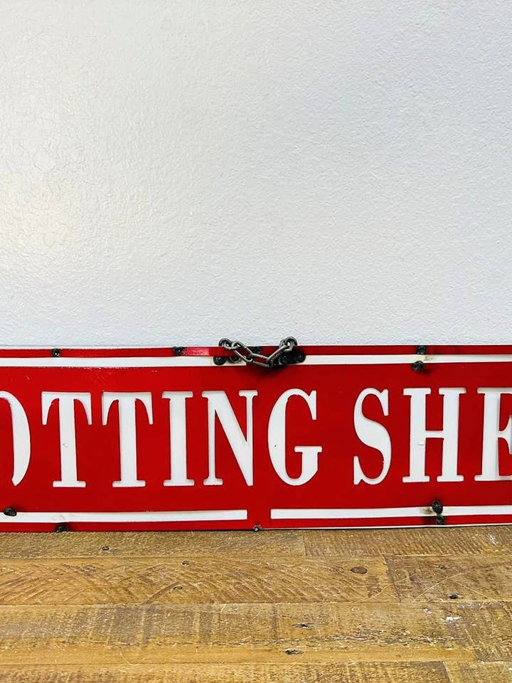 Wandschild aus Metall, Potting Shed — 8.4 für den Großhandel von Rustic Farm