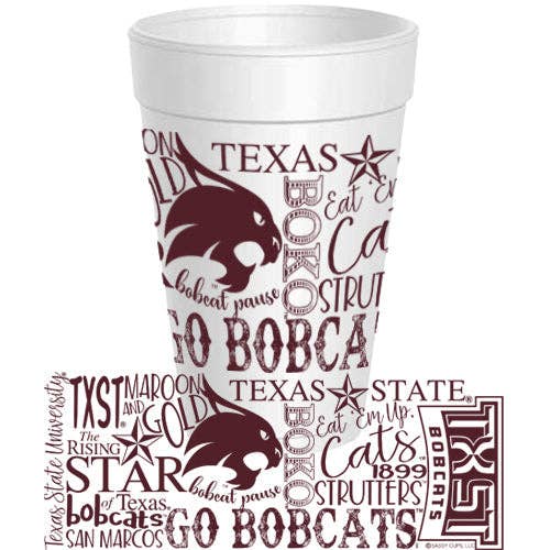 Texas State - Traditions Font Wrap - 10 pack for wholesale by Sassy Cups