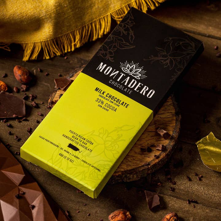 Chocolat au lait à 33% pour la vente par Montadero Chocolate