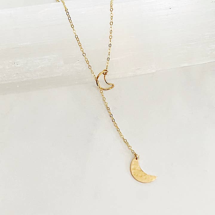 Bonnie Boardman Jewelry – wholesale Y-ringat halsband – Dubbel måne lariat halsband