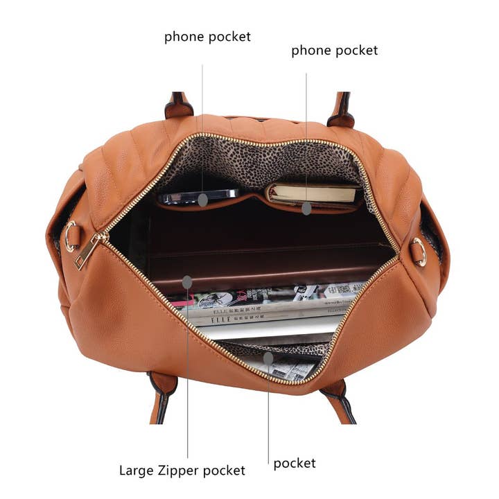 MKF Collection - Vendita all'ingrosso Sacca da viaggio - Donna - Borsa da viaggio Luana trapuntata in ecopelle vegana per donna di MKF Collection9