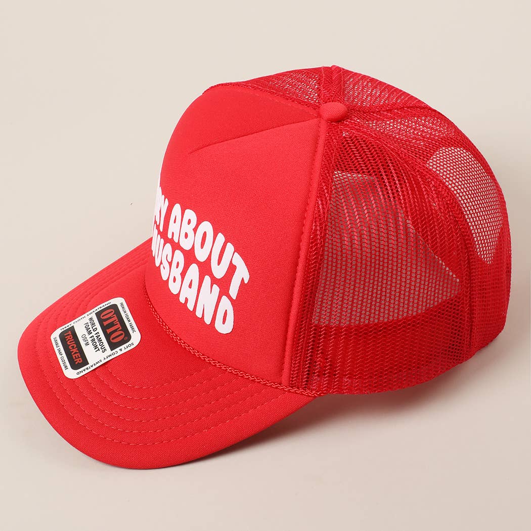 Fashion City - Wholesale Trucker Hat - Unisex - Sorry About My Wife / Husband Text Mesh Back Trucker Hat22