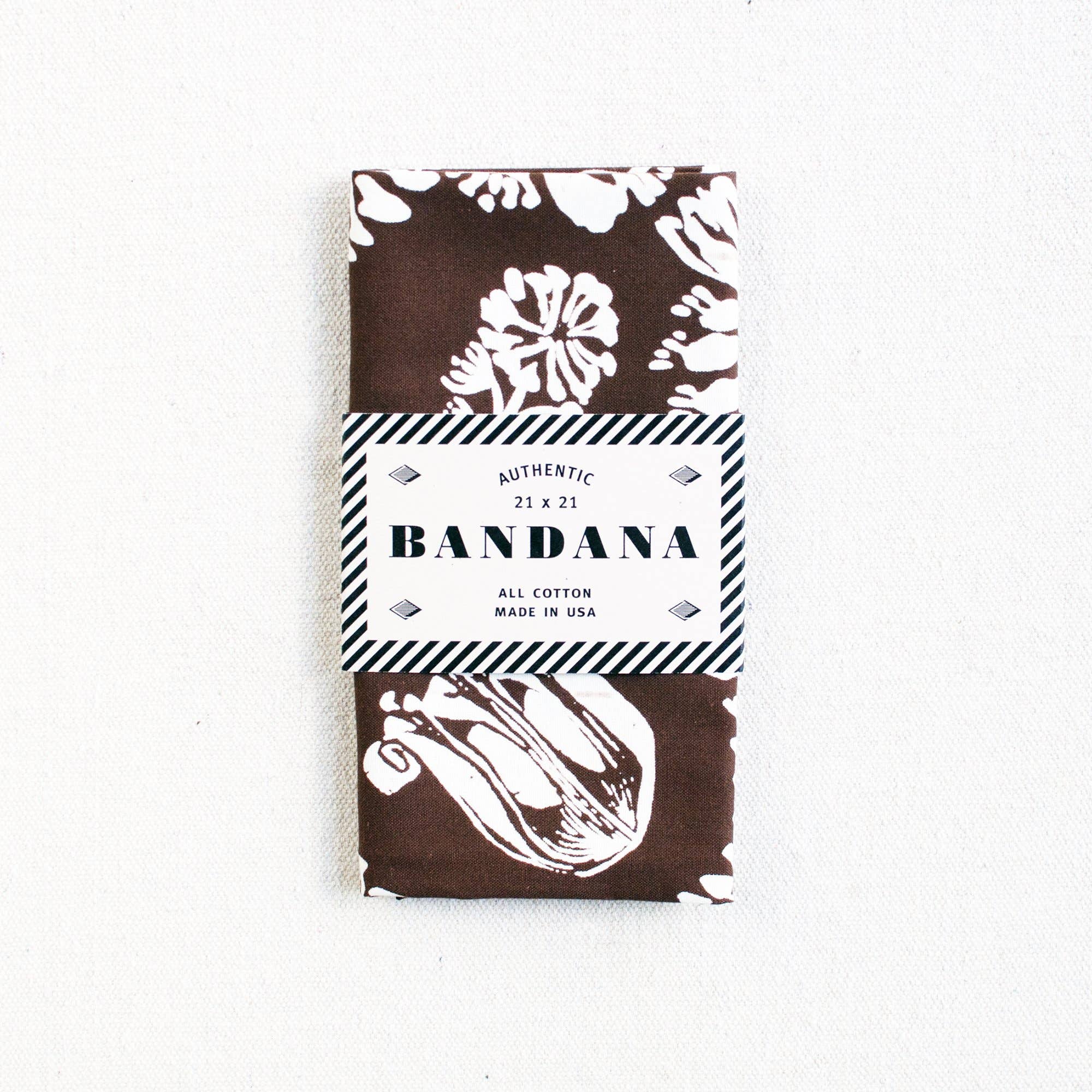 Abracadana - Vendita all'ingrosso Bandana - Unisex - Bandana floreale marrone2