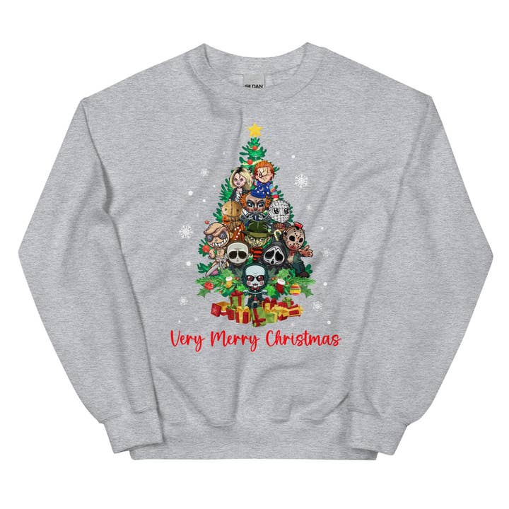 Unisex-Sweatshirt mit Horrorfigur Weihnachtsbaum für den Großhandel von SUNFLOWER DREAMS BOUTIQUE