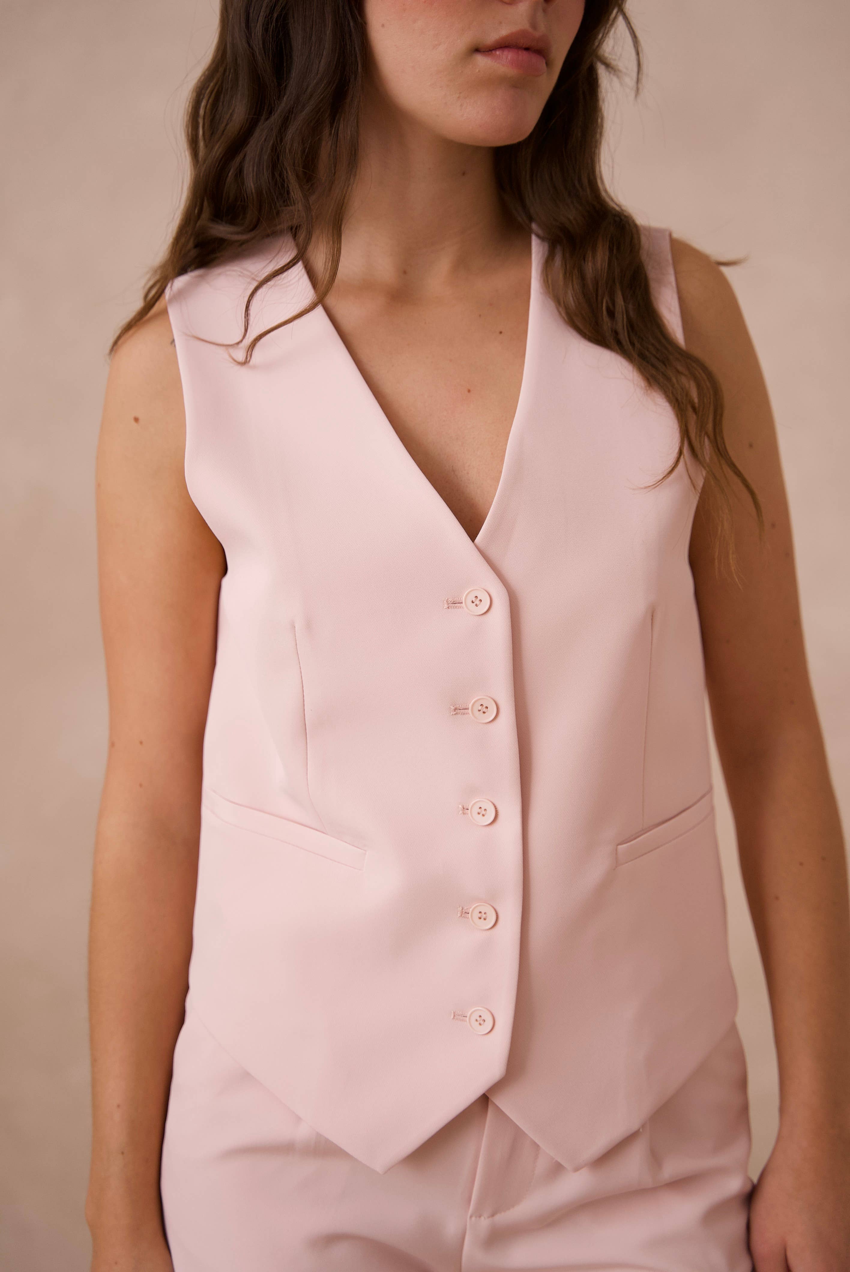 Attentif Paris - Wholesale Suit Vest - Women's - [Timeless] Solid Sleeveless Tailored Vest18
