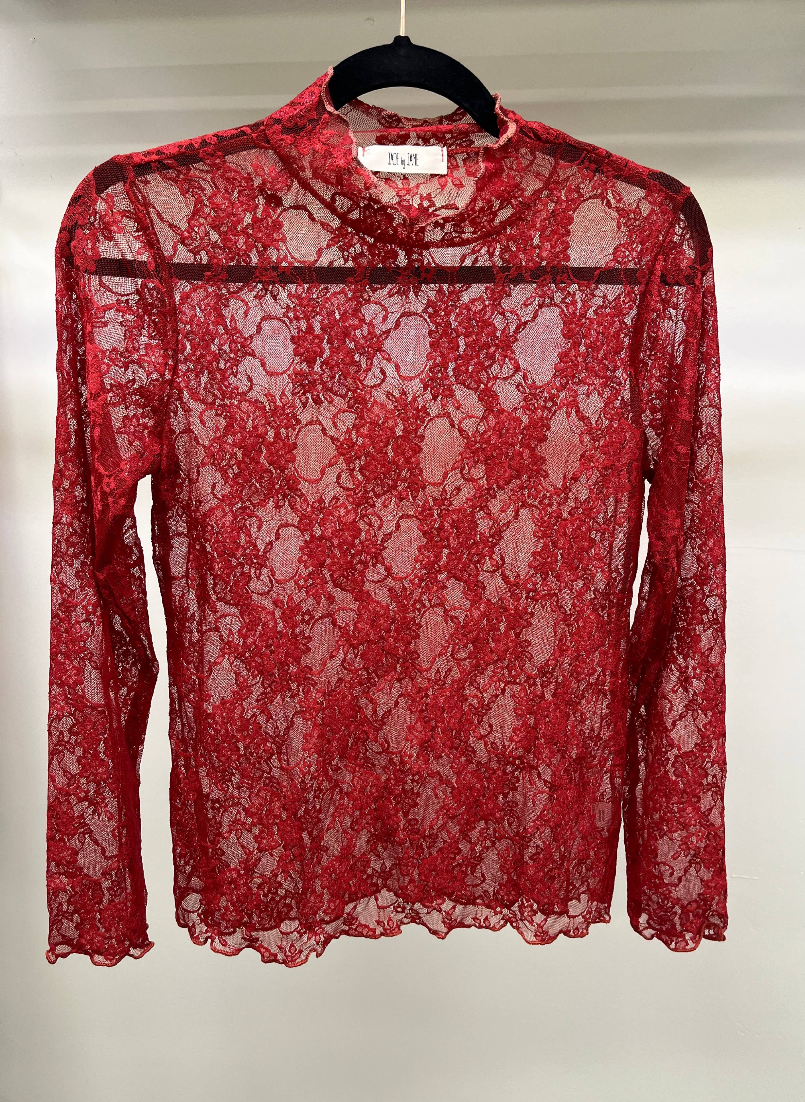 JADE BY JANE - Vente Chemisier – femme - Haut à manches longues en dentelle à imprimé floral KRT173927