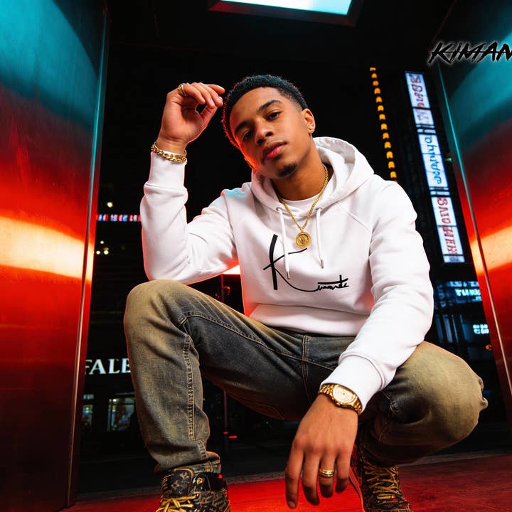 Kimante Black Signature Unisex eco raglan hoodie for wholesale by Kimante Clothing