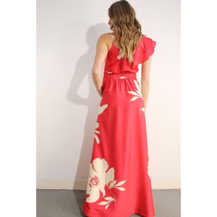 Mulla - Wholesale Dress - Women's - ONE SHOULDER RUFFLE PLEATED MAXI DRESS34