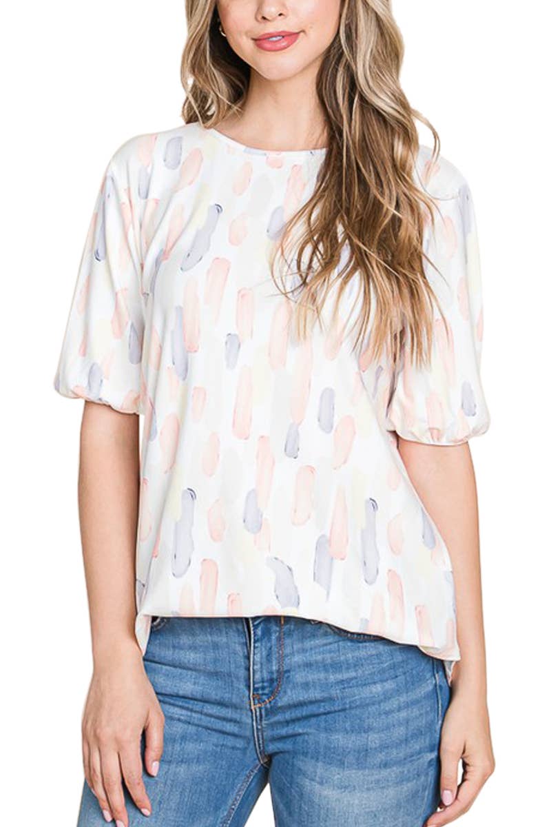 AS SHOWN Puff Short Sleeve Top for wholesale on Faire0