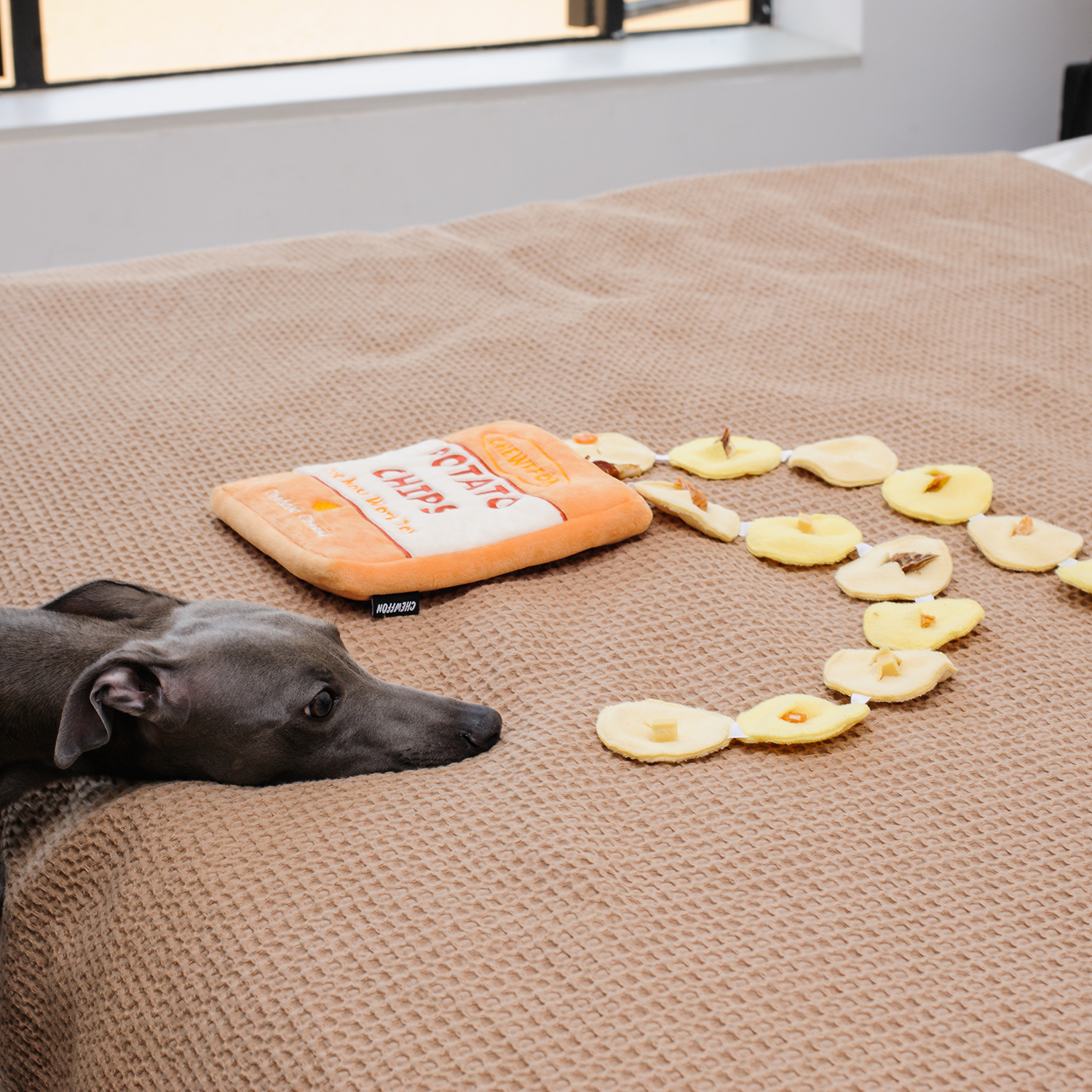 CHEWFFON – Großhandel Plüschtier – Hund – CHEWFFON Raschel-Kartoffelchips-Hundespielzeug4