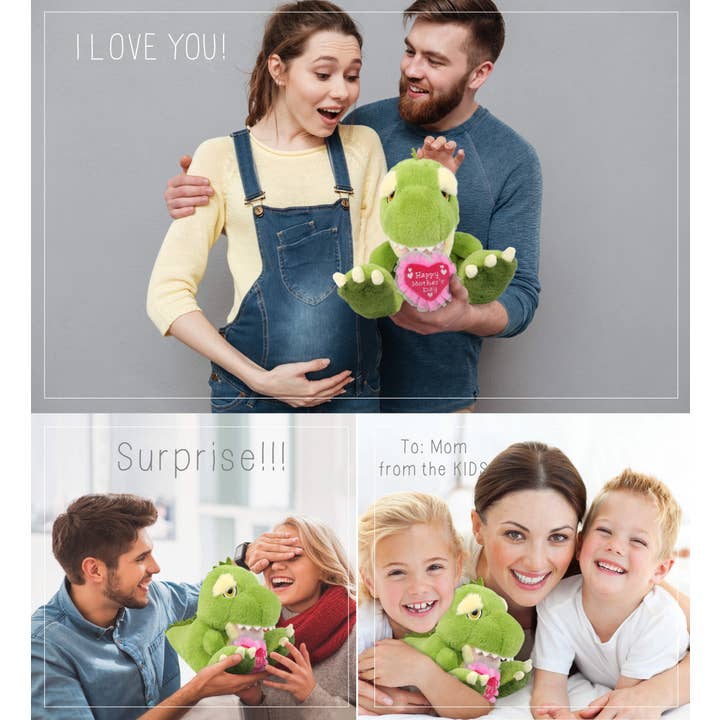 Cota Global - Wholesale Stuffed/Plush Toy - Kids & Baby - Eco-Friendly Super-Soft Plush T-Rex Dinosaur Heart3