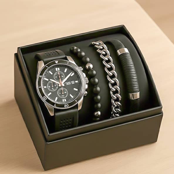 Men's Republic Watch set with 3 Bracelets - Black and other Purchase Wholesale watches with bestvalue. Free Returns & Net 60 Terms on Faire trending on Faire.