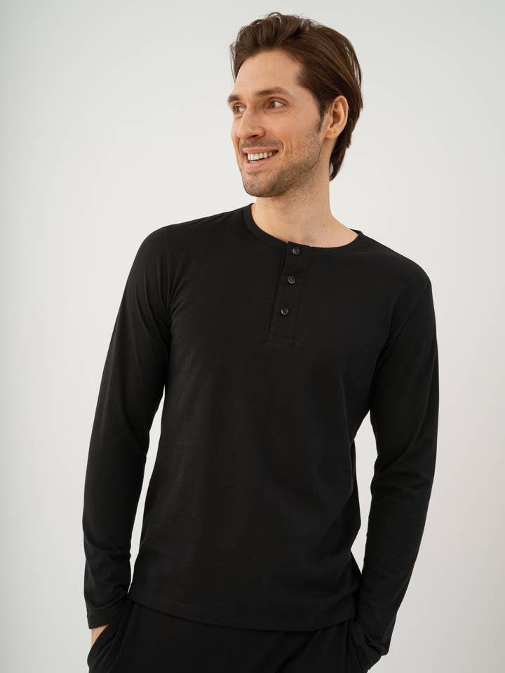 Langarmshirt aus Bio-Baumwolle für Herren für den Großhandel von linenease