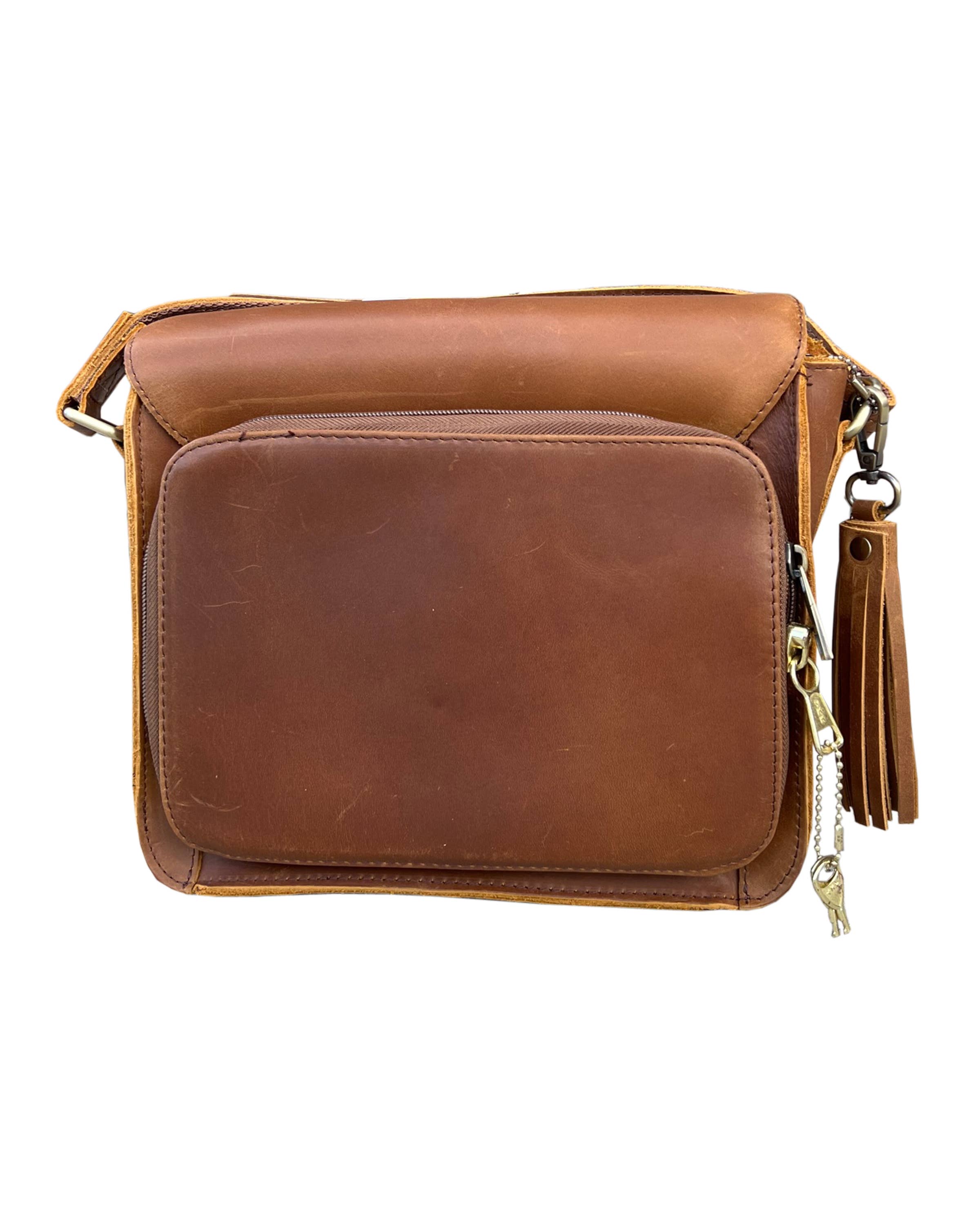 Roma Leathers, Inc. - Wholesale Crossbody Bag - Women's - Vintage leather crossbody shoulder bag with wire strap13