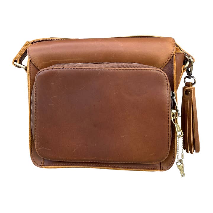 Roma Leathers, Inc. - Wholesale Crossbody Bag - Women's - Vintage leather crossbody shoulder bag with wire strap13