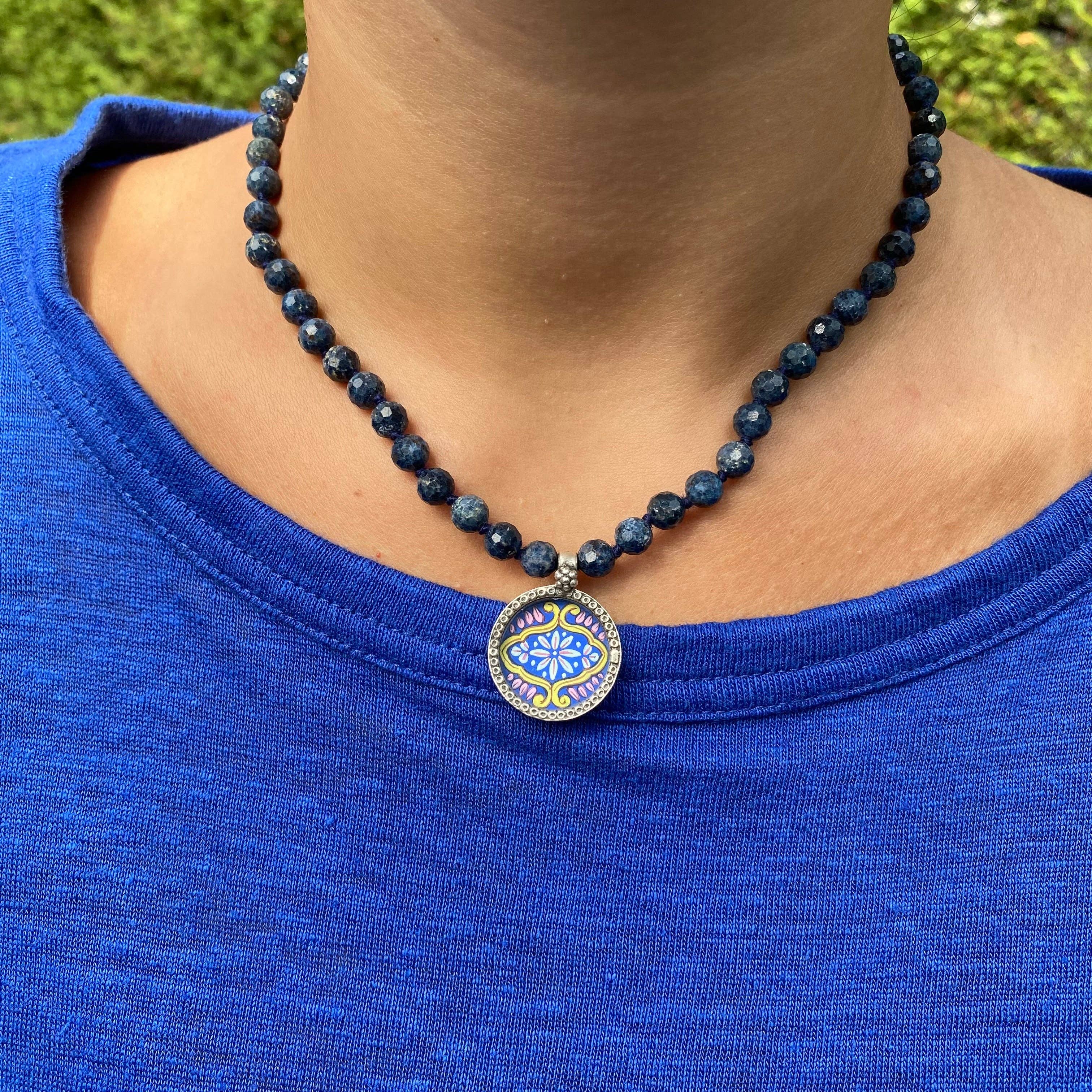 Jen Stock Mindful Designs - Wholesale Pendant/Charm Necklace - Block Print Beaded Necklaces2