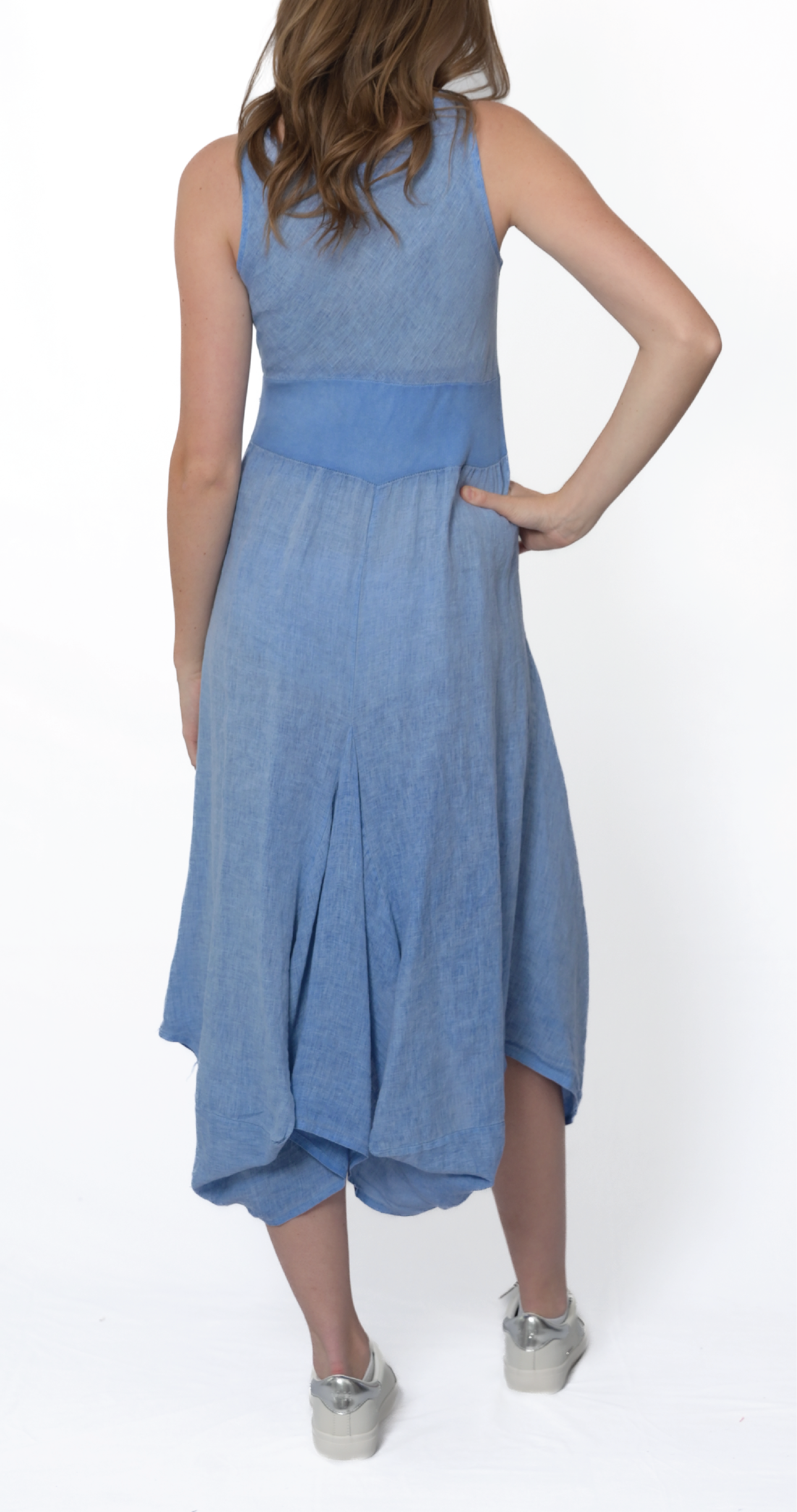 Merci Marie - Wholesale Dress - Women's - Linen Tank Gathered Dress #46701