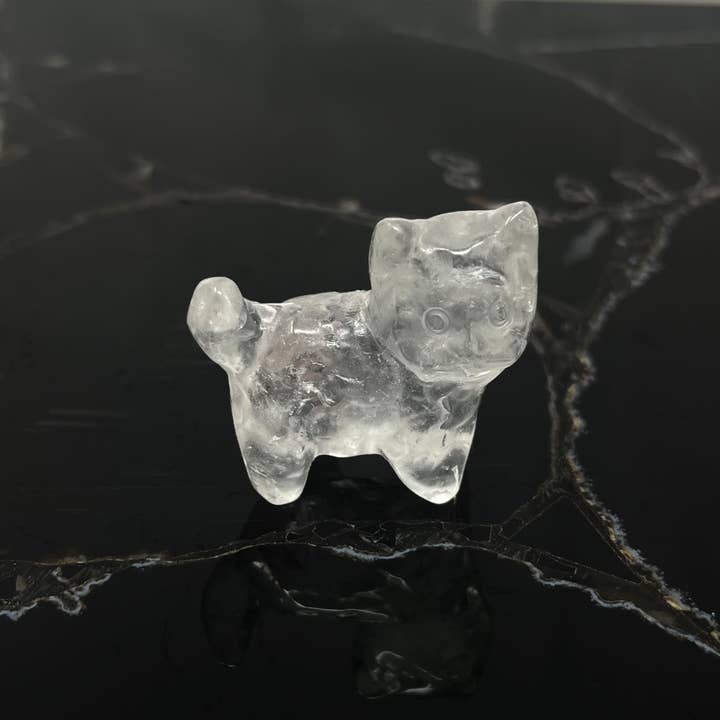 The Crystal Tabby - Wholesale Spiritual Stone/Crystal - Clear Quartz Kitten Carving5