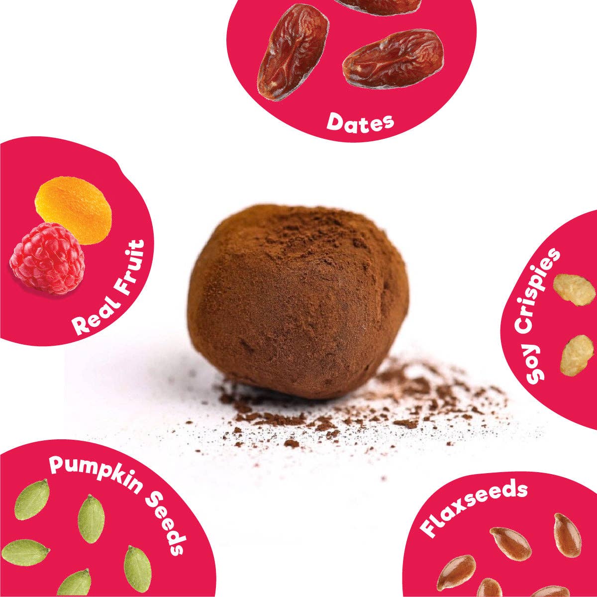 Good4U - Wholesale Fruit Snacks - Raspberry Brownie Protein Balls4