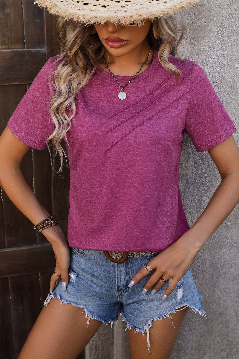 NINEXIS - Wholesale Knit Top - Women's - CWTTS0777_Round Neck Short Sleeved Top7