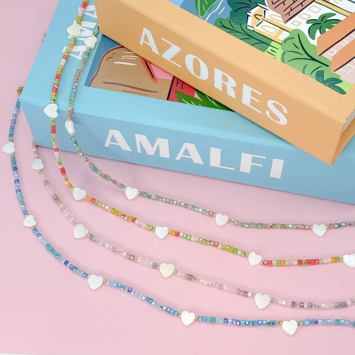 Heart Parade Beaded Necklace for wholesale by Treasure Jewels Inc.