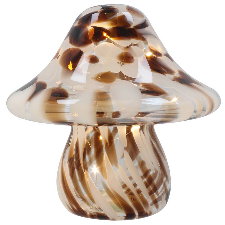 Handblown LED Toadstool Brown for wholesale by Joe Davies