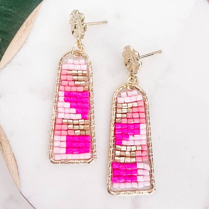 Lou & Co - Wholesale Dangle Earrings - E-2092-Pink