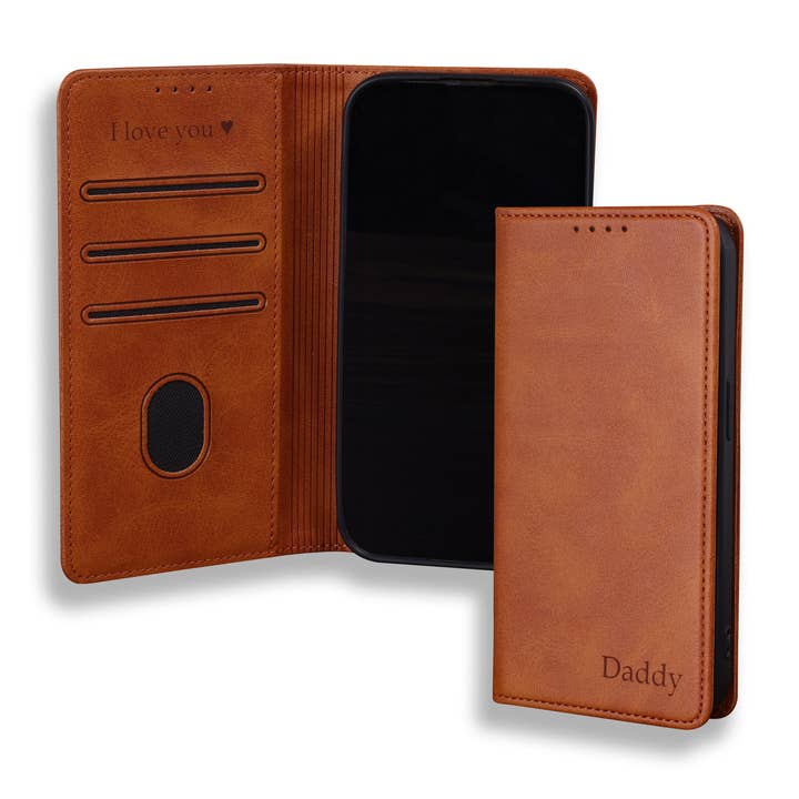 Funda abatible de cuero PU Biggs & Bane para iPhone 15, iPhone 15 Plus, iPhone 15 Pro, iPhone 15 Pro Max para venta al por mayor de Redbrick