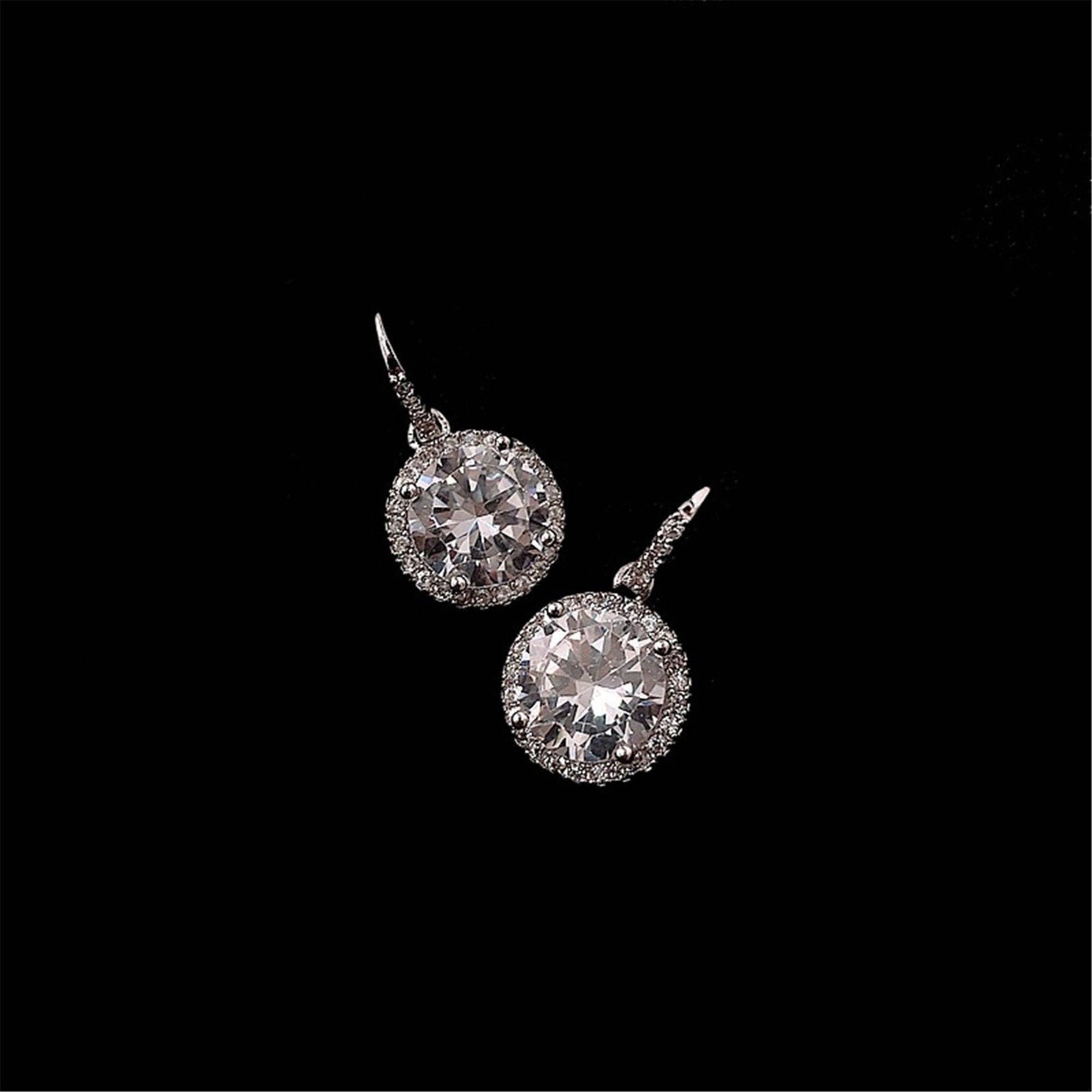 Perimade & Co. LLC – wholesale Dangle earrings – Halo Setting Stone Dangle Drop Earrings in Solid Copper1