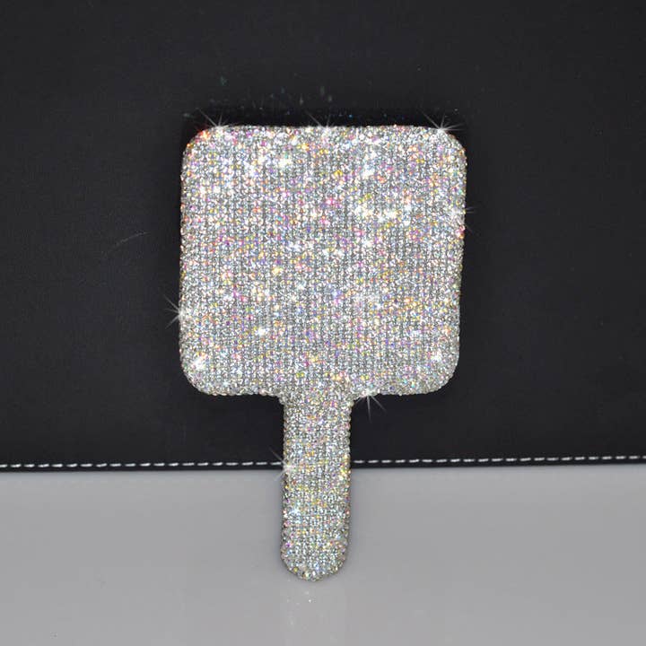 Ole - Wholesale Compact mirror - Square Ceramic Rhinestone Hand Mirror M04305