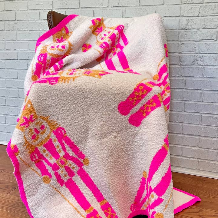 Thomas and Lee Company - Wholesale Throw Blanket - SOLD OUT Pink Nutcracker Luxe Throw Blanket