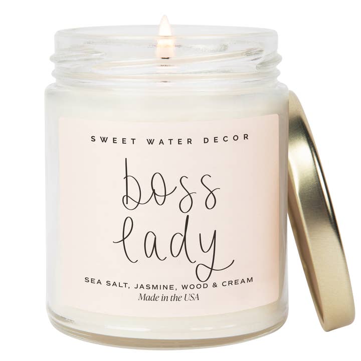 Boss Lady 9 oz Soy Candle - Home Decor & Gifts for wholesale by Sweet Water Decor
