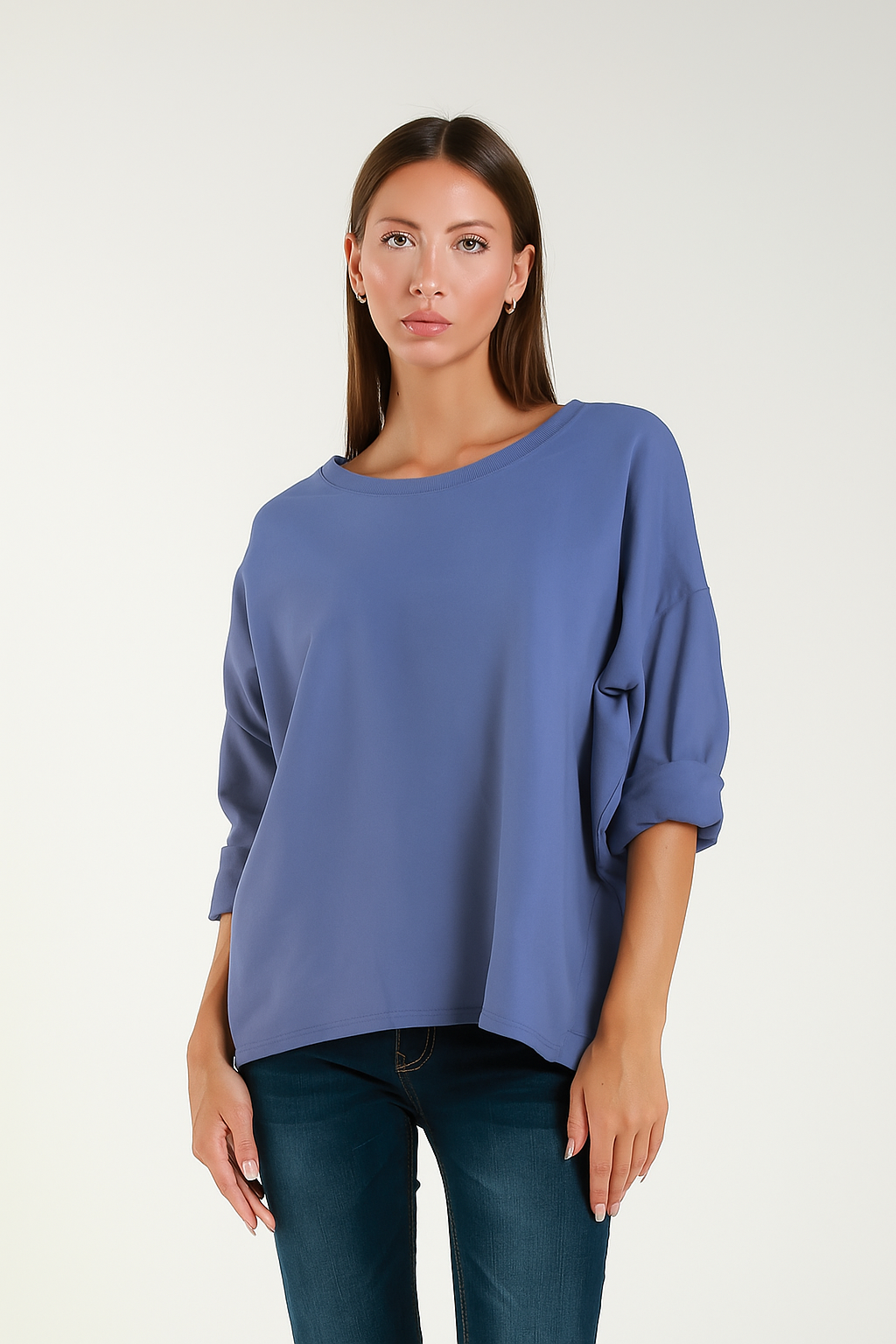 TAMBA - Vente Sweat-shirt – femme - Sweat-shirt à col rond surdimensionné3