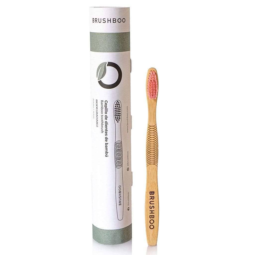 Brushboo - Wholesale Toothbrush - Bamboo brush - Pink1