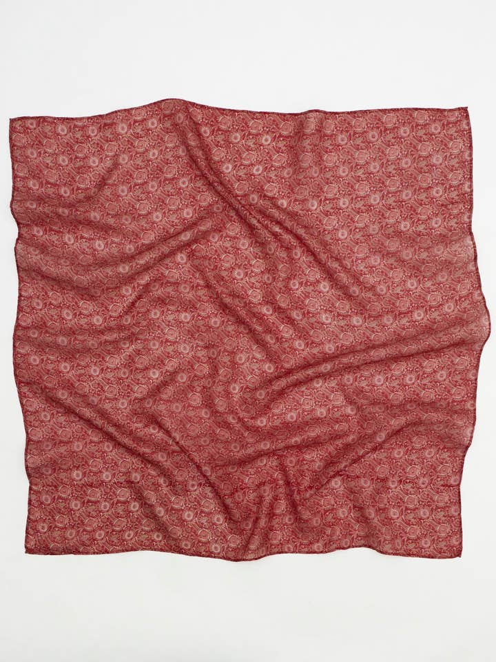 Vintage Silk Square Scarf - No. 250609 for wholesale by Anchal