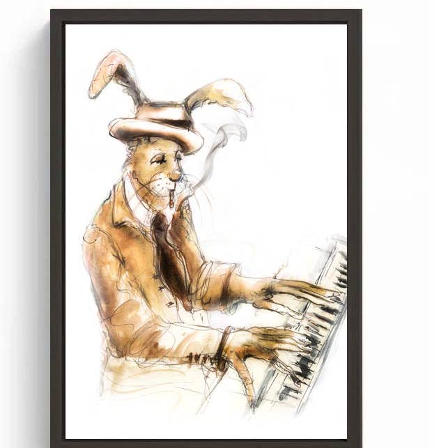 Limited Edition Canvas Print Erroll Jazz Pianist for wholesale by Wendy Laverick
