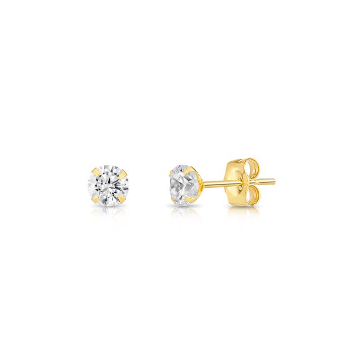 NY Gold & Silver Trading Inc. - Wholesale Stud/Post Earrings - 14K Solid Gold Martini Set CZ Stud Earrings with Push-Back6