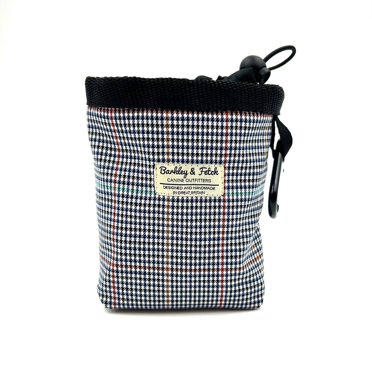 Barkley and Fetch – wholesale Pet treat bag – Dog – Navy Dogtooth Check Treat Bag0