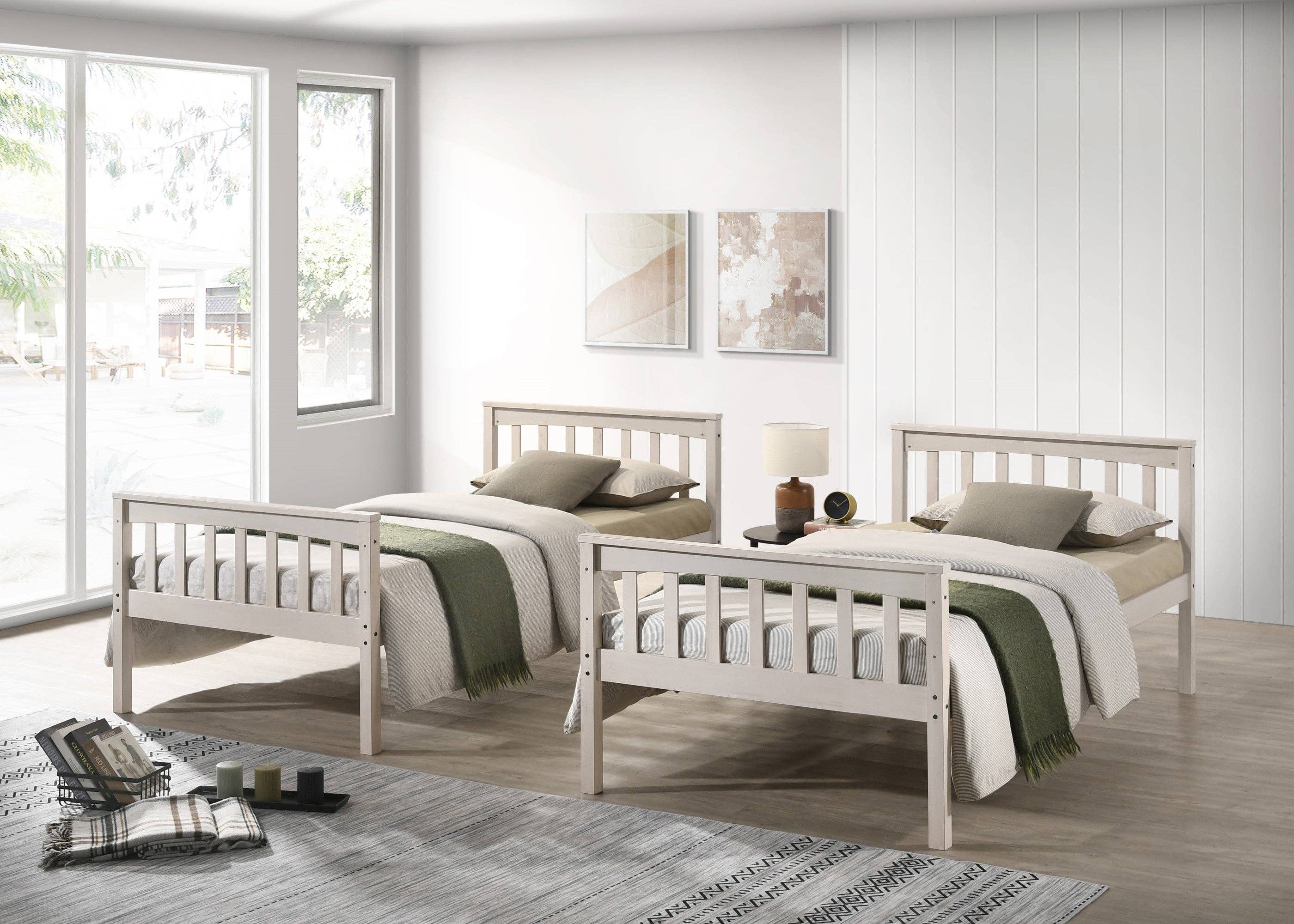 Home Design - Wholesale Bed - Kids & Baby - Home Design Ames Twin Over Twin Solid Wood Standard Bunk Bed Frame4