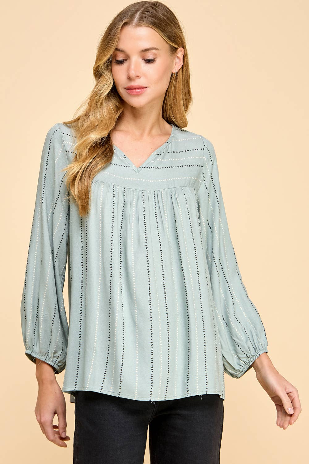 Les Amis - Wholesale Blouse - Women's - Dot Patterned Printed Top2