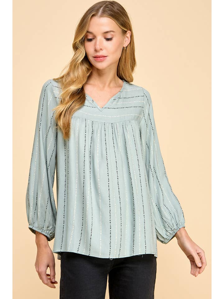 Les Amis - Wholesale Blouse - Women's - Dot Patterned Printed Top2