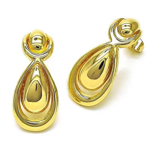 PENDIENTES PULIDOS CON DISEÑO DE LÁGRIMA para venta al por mayor de Next Gen Trends