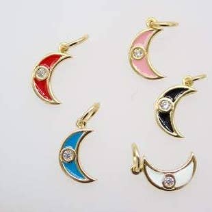 18K guld fyldt emalje måne vedhæng for engroshandel hos MIA Jewelry