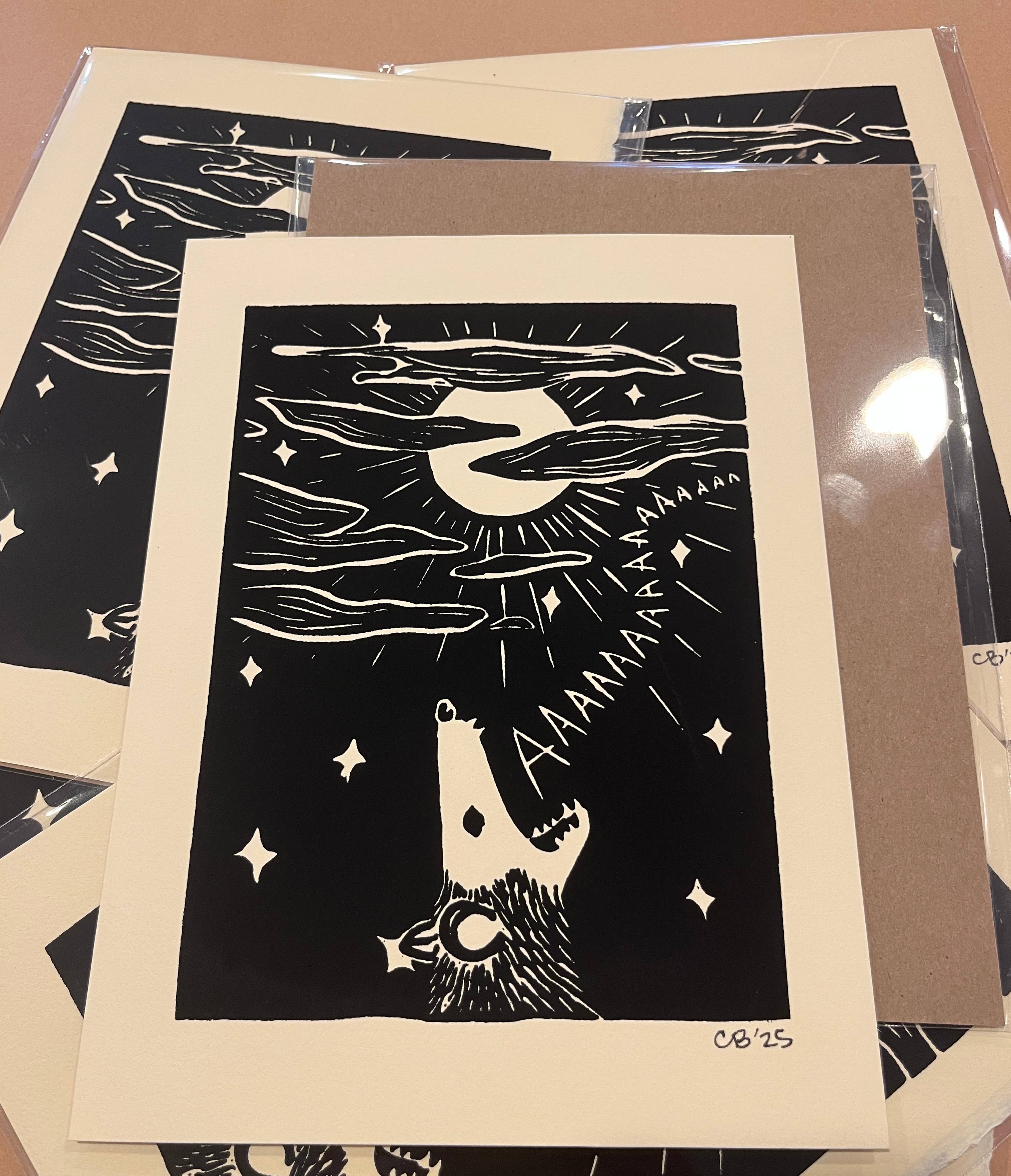 Critter Butts - Wholesale Art Print - Screaming Possum Print - Screen print on BFK Rives paper3