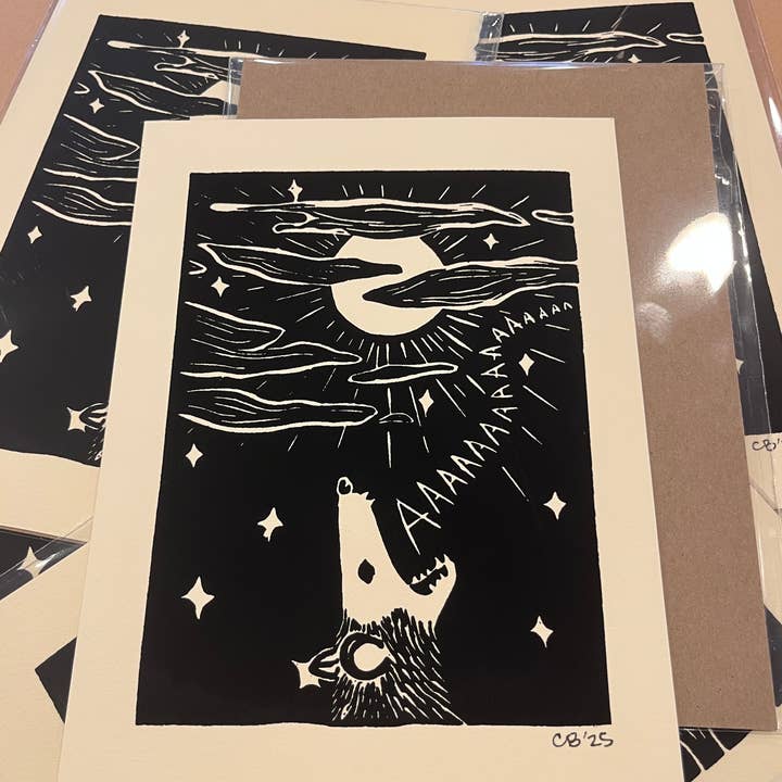 Critter Butts - Wholesale Art Print - Screaming Possum Print - Screen print on BFK Rives paper3