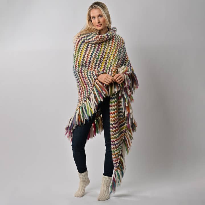 Kit de tricot Ellie Rainbow Wrap pour la vente par Wool Couture Company