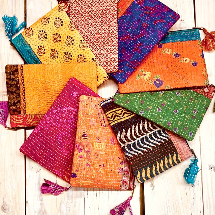 Sevya Handmade - Wholesale Pouch - Women's - Kantha Accessory Pouch Set of 2