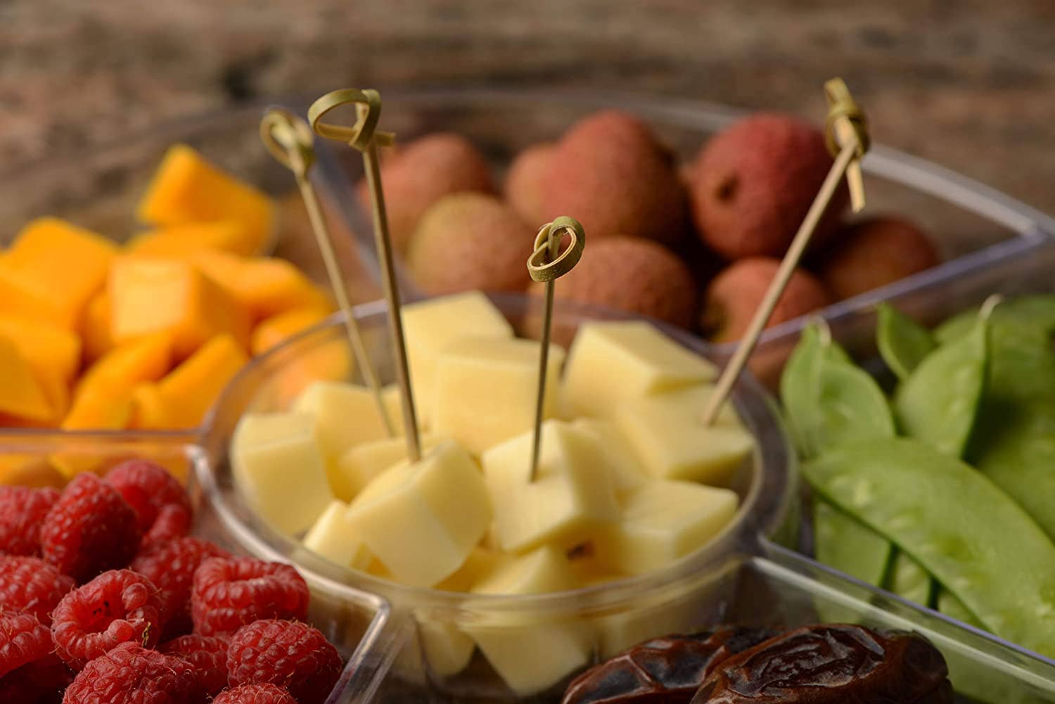 EcoQuality - Wholesale Cocktail Pick - Bamboo Wood Knot Cocktail Skewer Picks - 3.5 Inches Great3